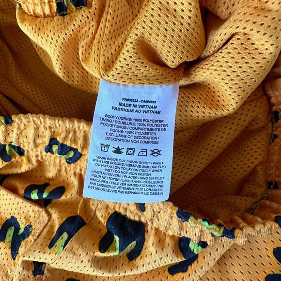 Air Jordan Brand Mens Size Small Yellow & Black Cheetah Animal Print Mesh Shorts - Picture 6 of 7